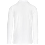Mens Long Sleeve Elemental Golf Shirt in White - Print Fast Express