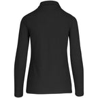 Ladies Long Sleeve Elemental Golf Shirt in Black - Print Fast Express
