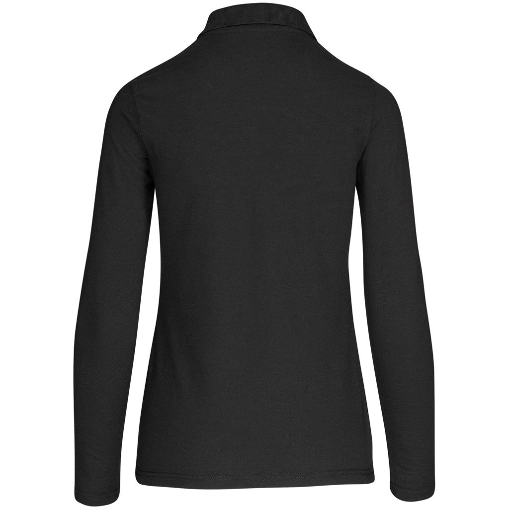 Ladies Long Sleeve Elemental Golf Shirt in Black - Print Fast Express