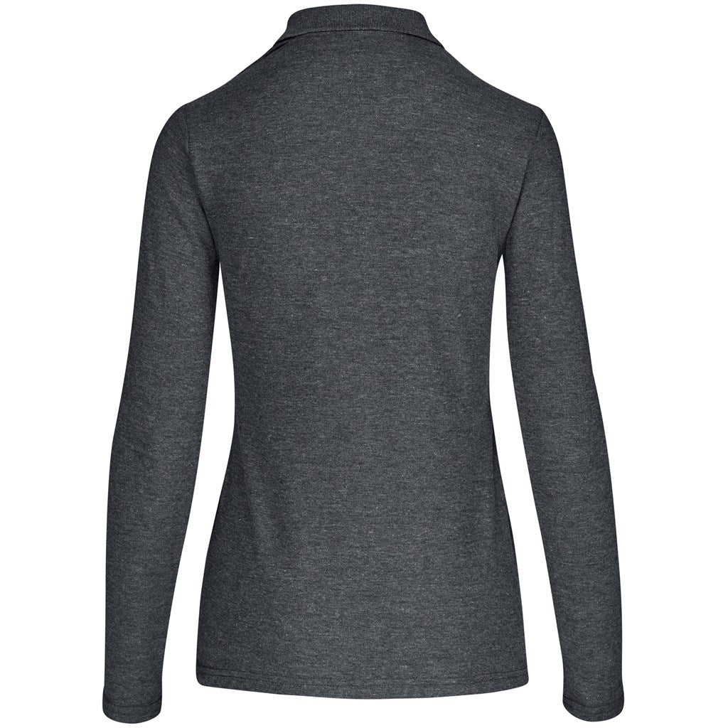 Ladies Long Sleeve Elemental Golf Shirt in Grey - Print Fast Express