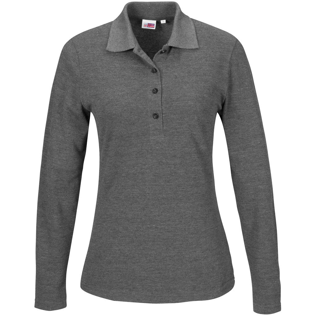 Ladies Long Sleeve Elemental Golf Shirt in Grey — Print Fast Express