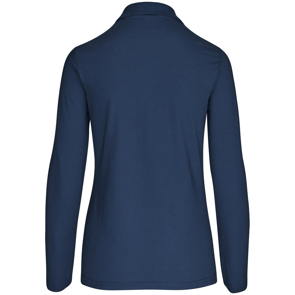 Ladies Long Sleeve Elemental Golf Shirt in Navy - Print Fast Express