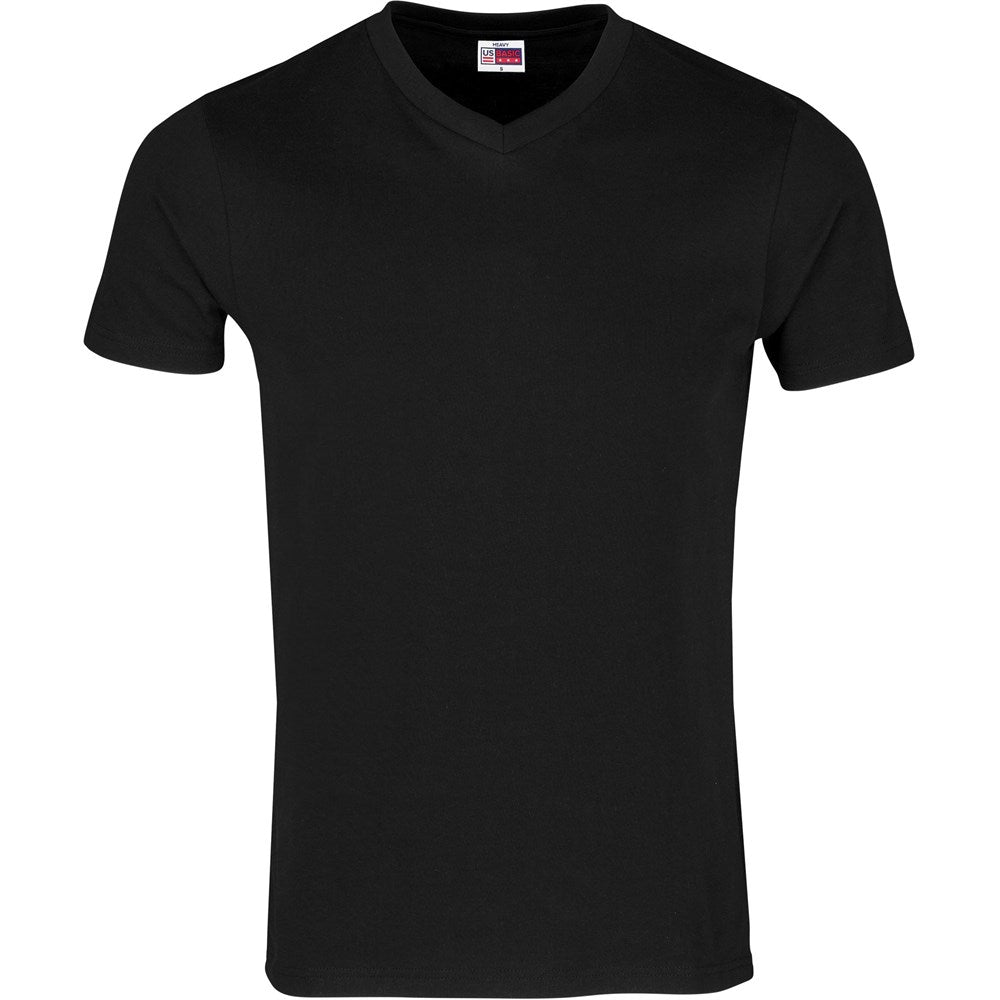 Mens Super Club 165 V-Neck T-Shirt in Black — Print Fast Express