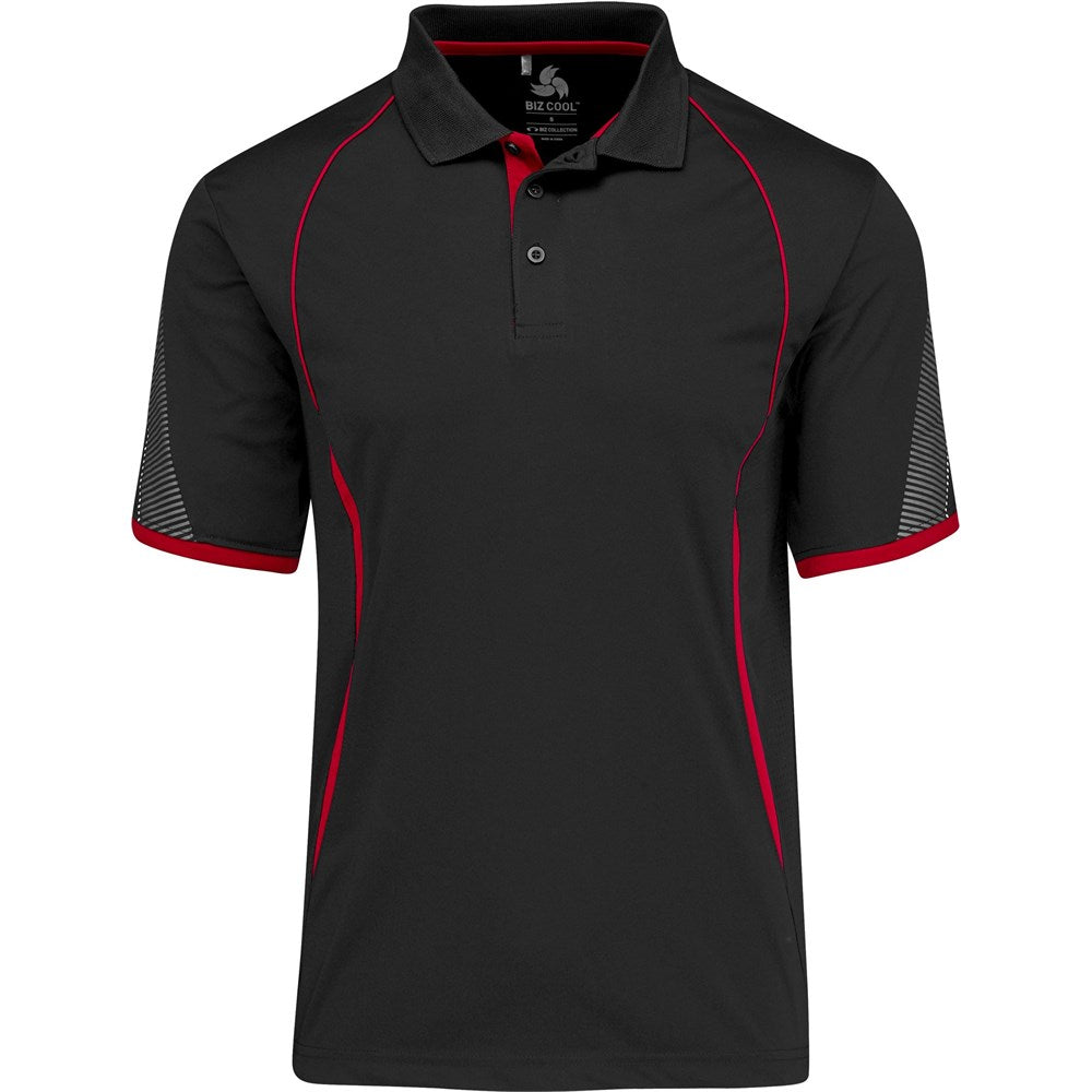 Mens Razor Golf Shirt in Black Red — Print Fast Express
