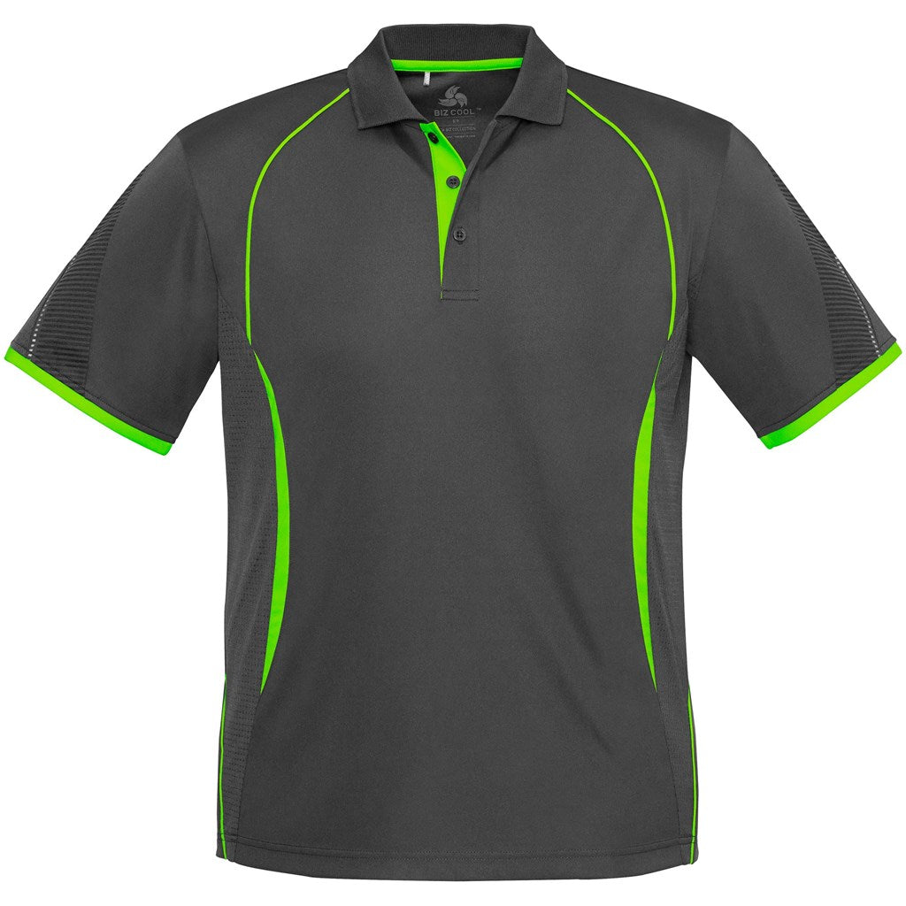 Mens Razor Golf Shirt in Grey Lime — Print Fast Express