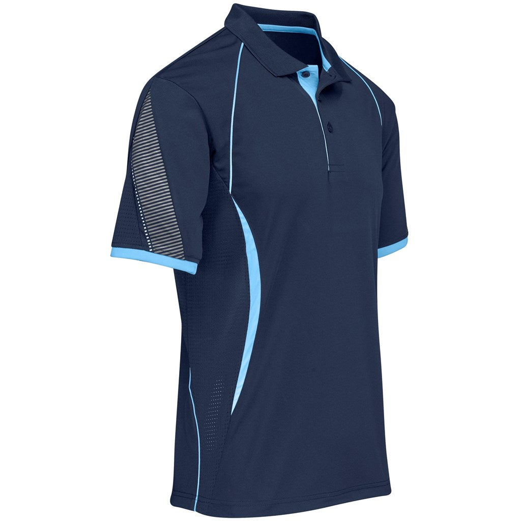 Mens Razor Golf Shirt in Navy Light Blue - Print Fast Express