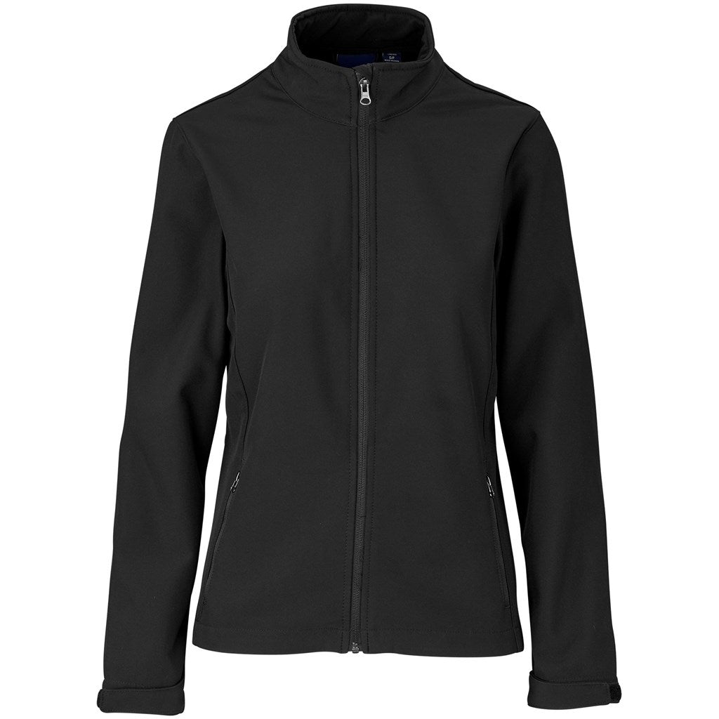Ladies Pinnacle Softshell Jacket in Black — Print Fast Express