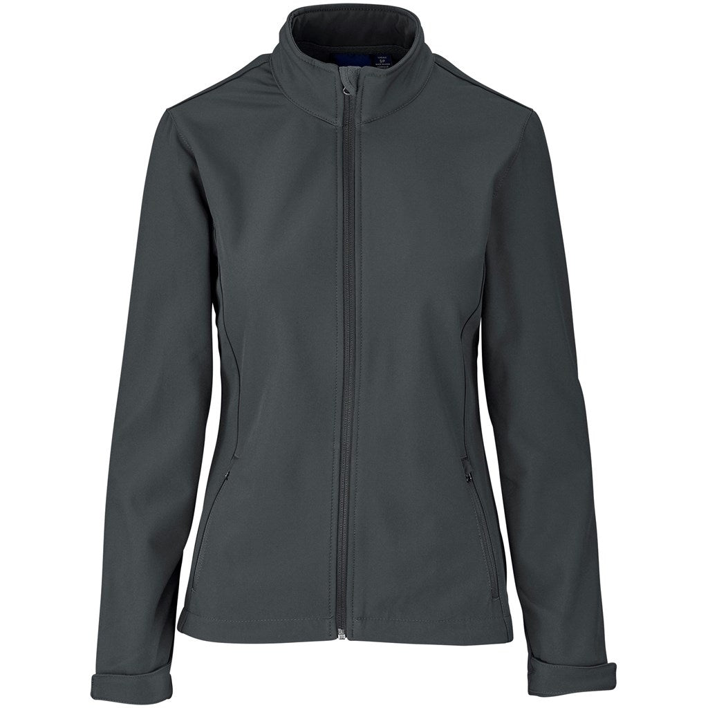 Ladies Pinnacle Softshell Jacket in Grey — Print Fast Express