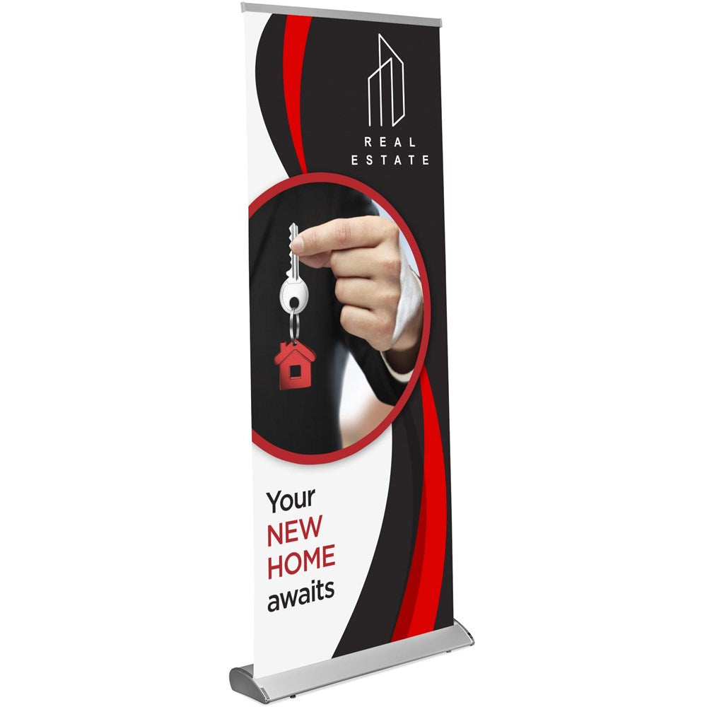 Ovation Layflat Pull Up Banner custom branded with your logo by Print Fast Express