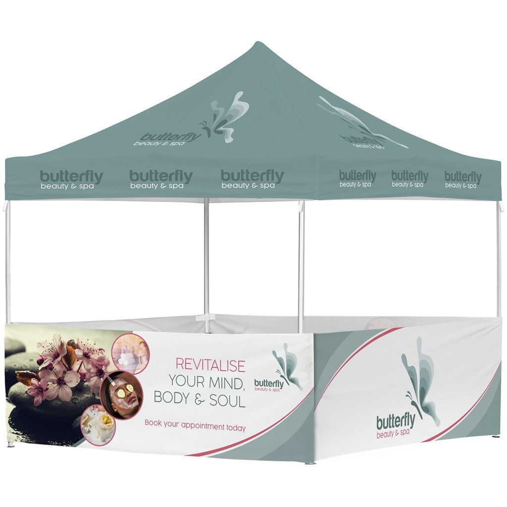 Ovation Sublimated Gazebo 3m X 3m - 4 Half-Wall Skins custom branded with your logo by Print Fast Express