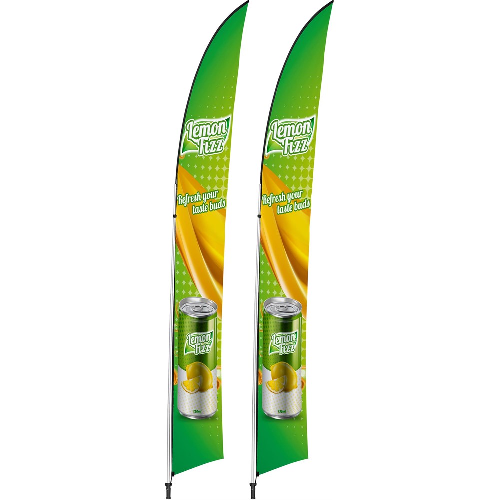 Legend 4m Arcfin Flying Banner (Set of 2) custom branded with your logo by Print Fast Express