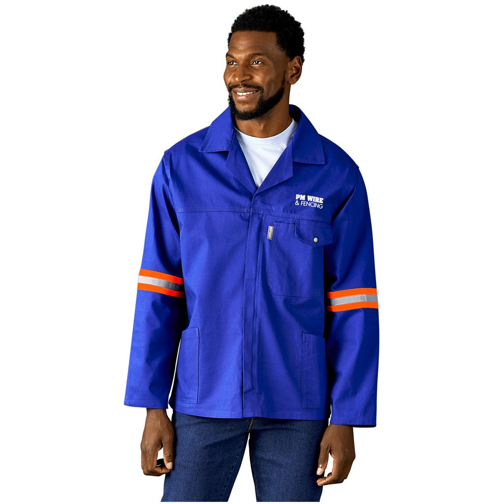 Artisan Premium 100% Cotton Jacket - Reflective Arms - Orange Tape custom branded with your logo by Print Fast Express