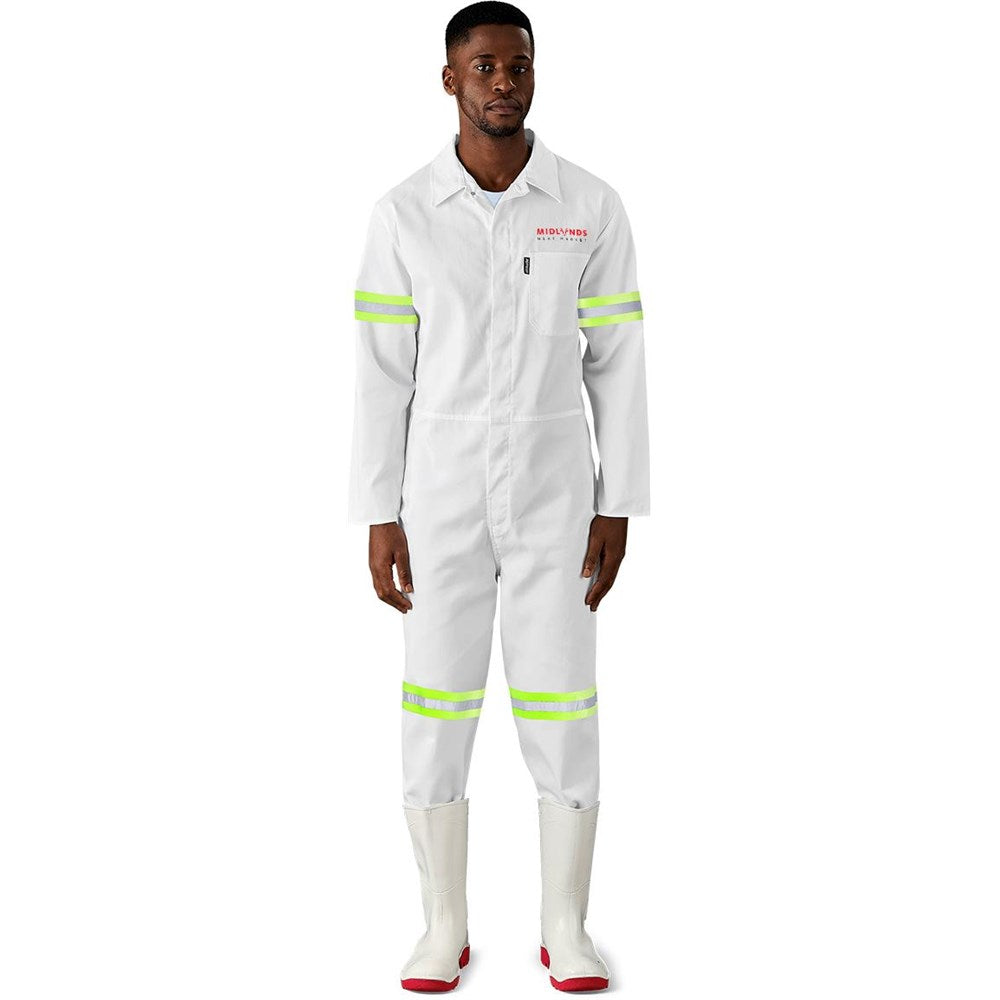 Safety Polycotton Boiler Suit - Reflective Arms & Legs - Yellow Tape custom branded with your logo by Print Fast Express