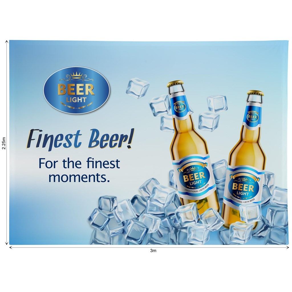 Legend Straight Banner Wall Skin 3m x 2.25m (Excludes Hardware) custom branded with your logo by Print Fast Express