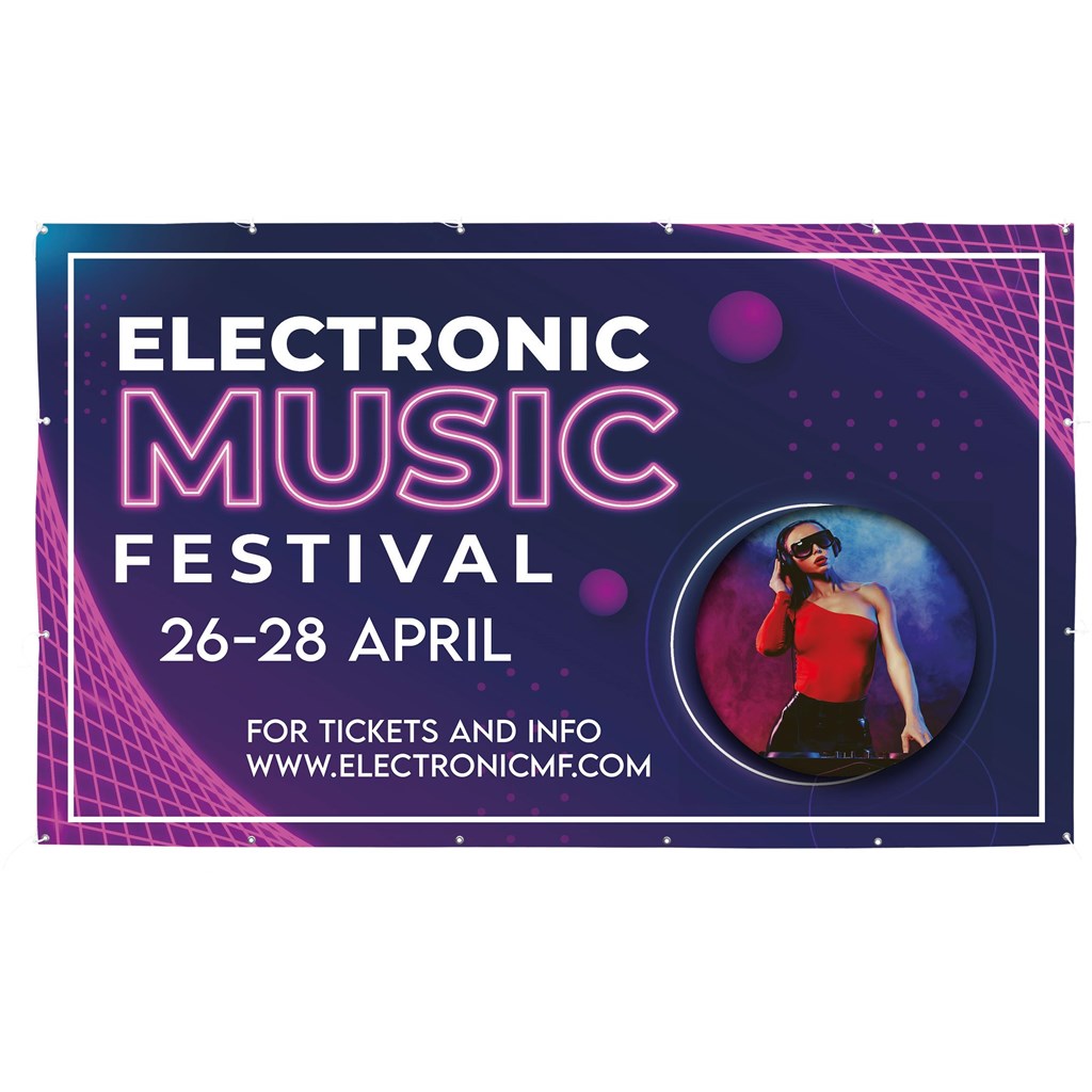 PVC Banner 2.45m x 1.5m custom branded with your logo by Print Fast Express
