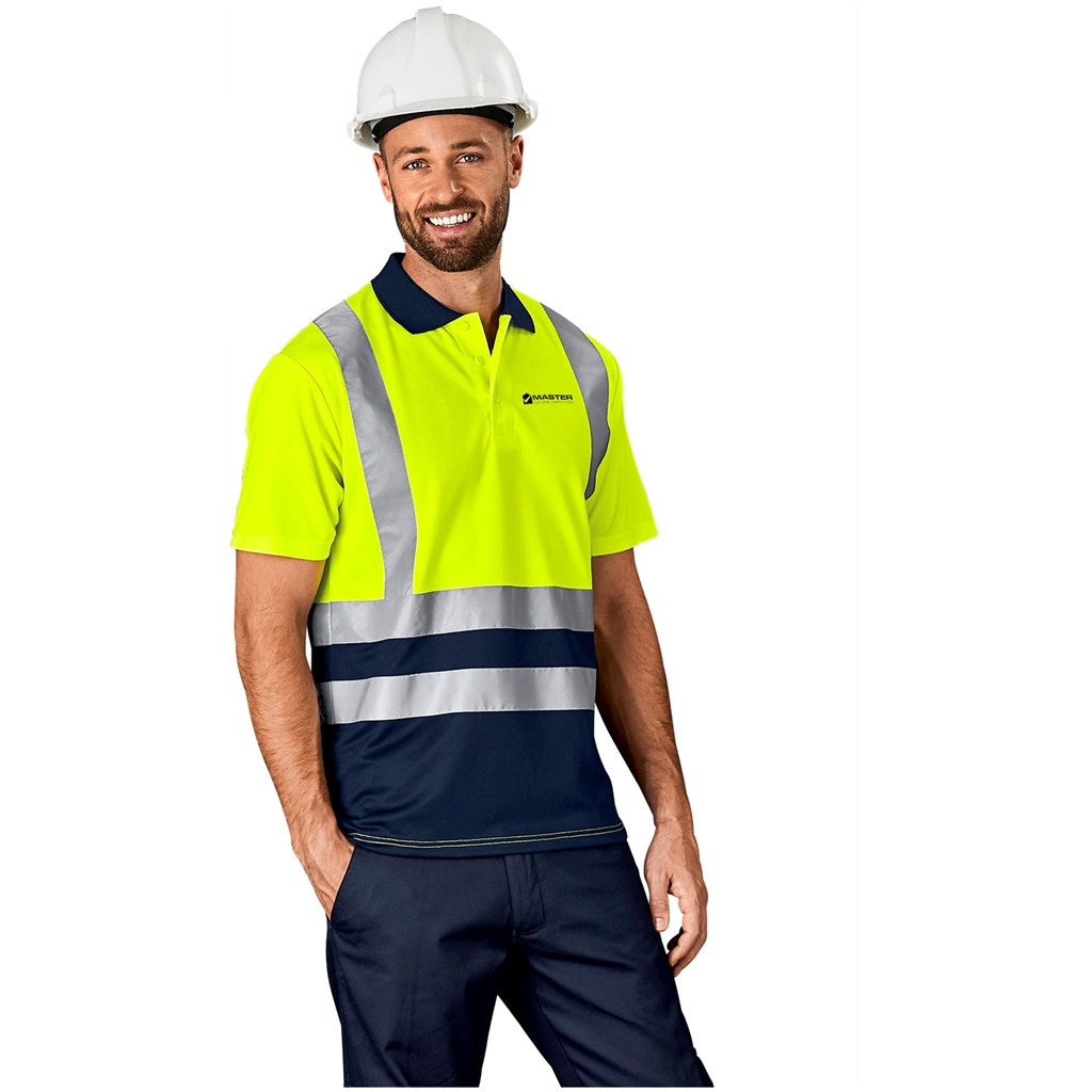 Surveyor Two-Tone Hi-Viz Reflective Golf Shirt custom branded with your logo by Print Fast Express