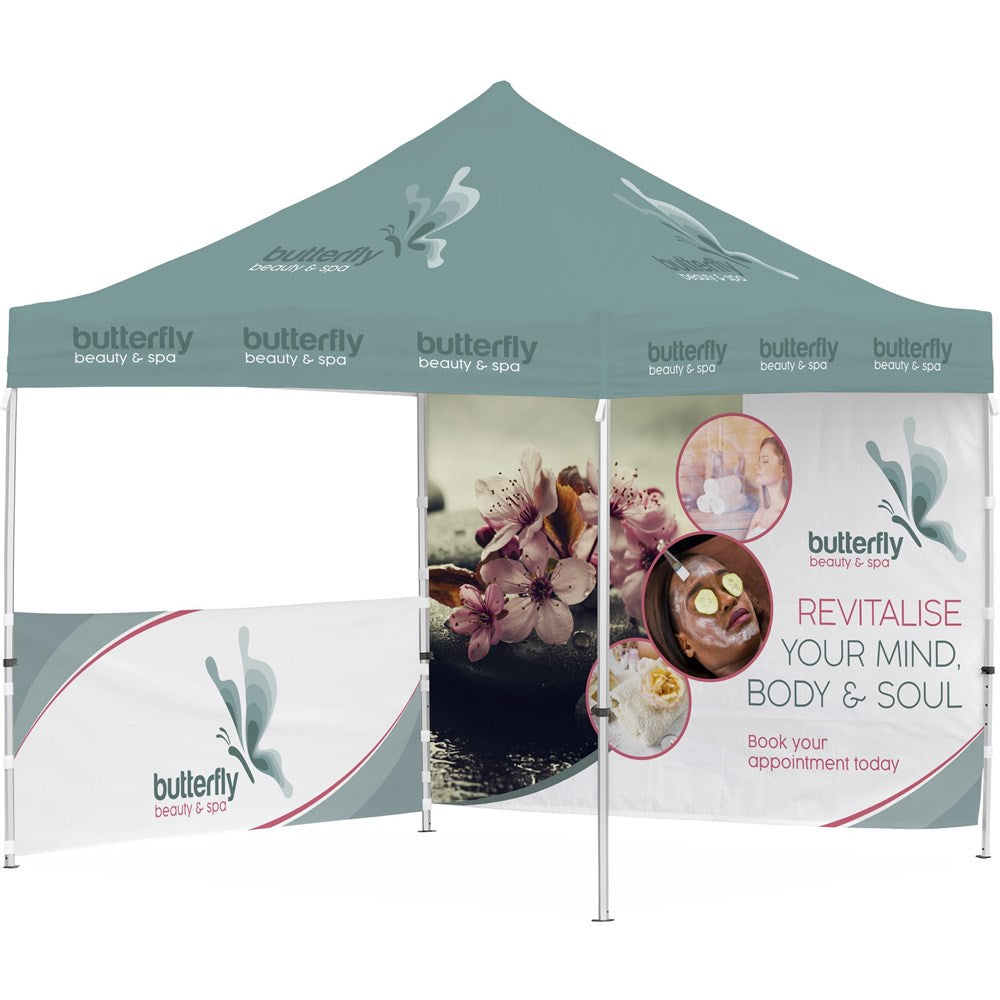 Ovation Sublimated Gazebo 3m X 3m - 1 Half-Wall Skin - 1 Full-Wall Skin custom branded with your logo by Print Fast Express