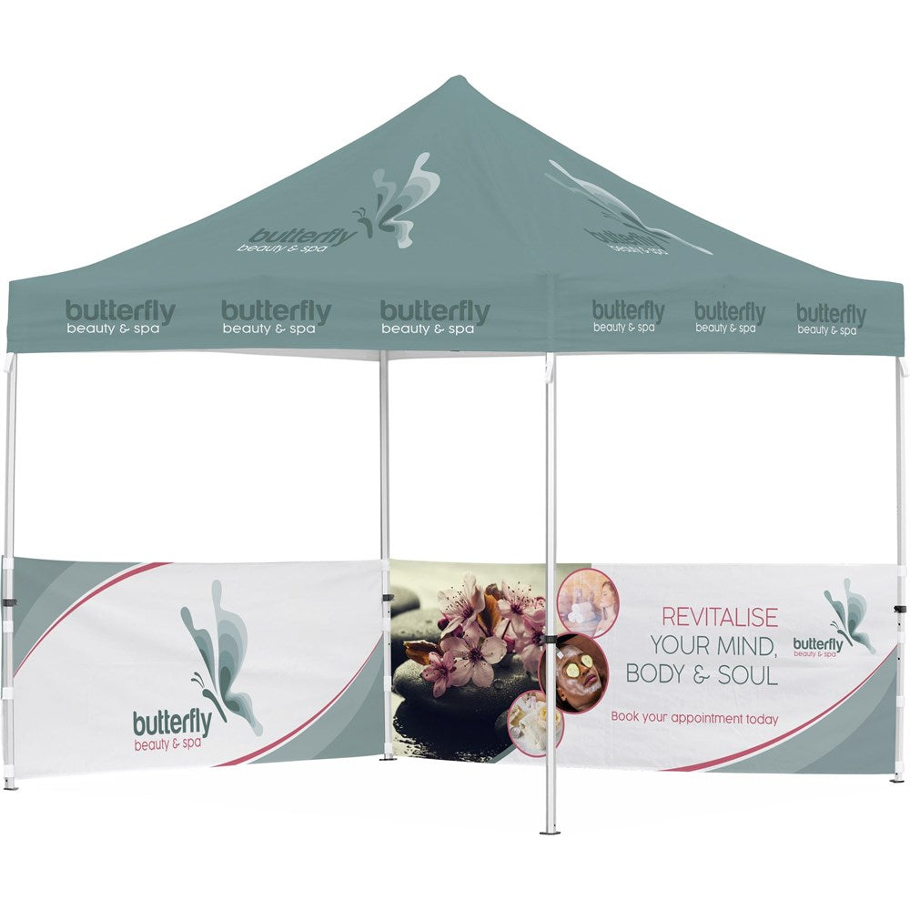 Ovation Sublimated Gazebo 3m X 3m - 2 Half-Wall Skins custom branded with your logo by Print Fast Express
