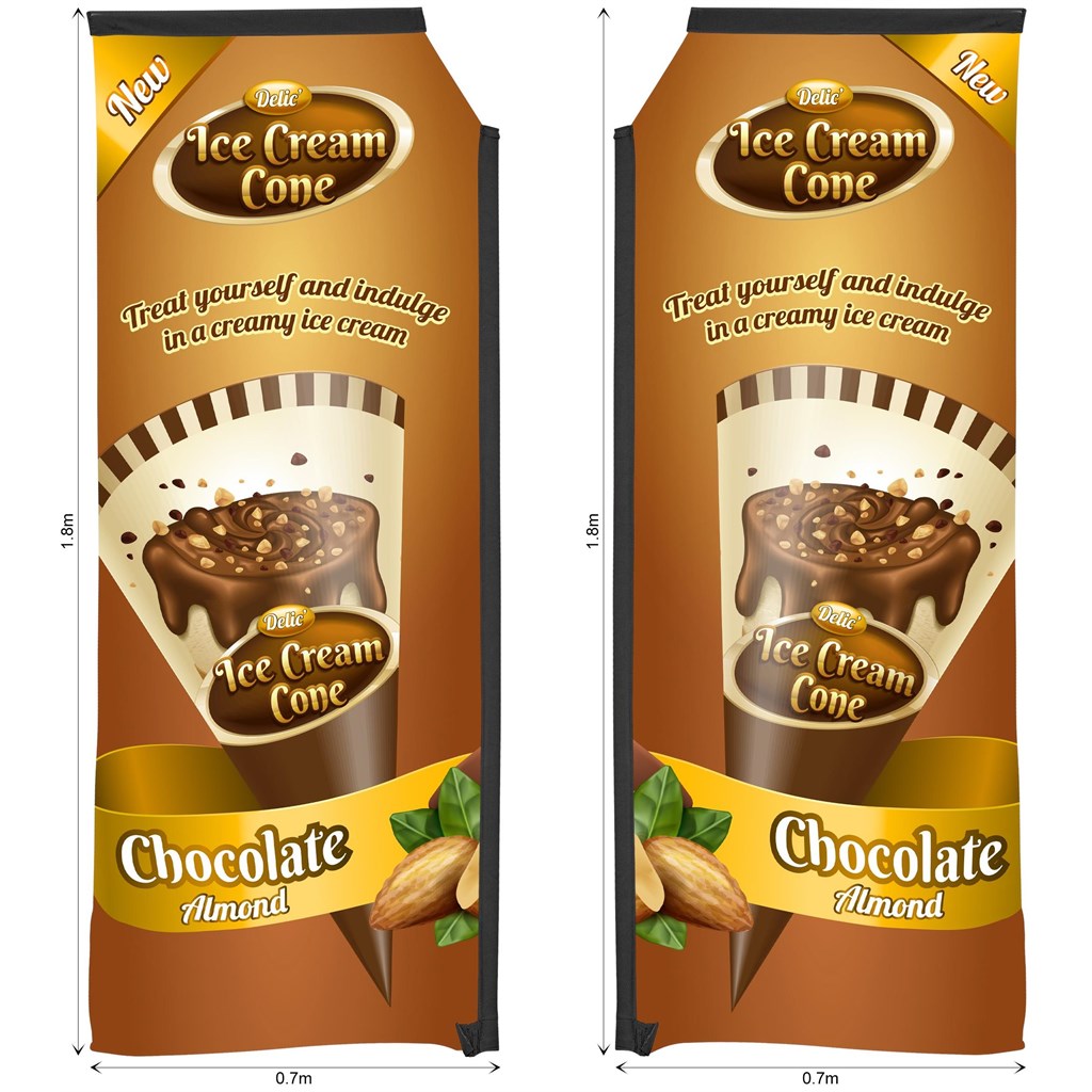 Legend 2m Sublimated Telescopic Double-Sided Flying Banner Skin (Excludes Hardware) - Print Fast Express