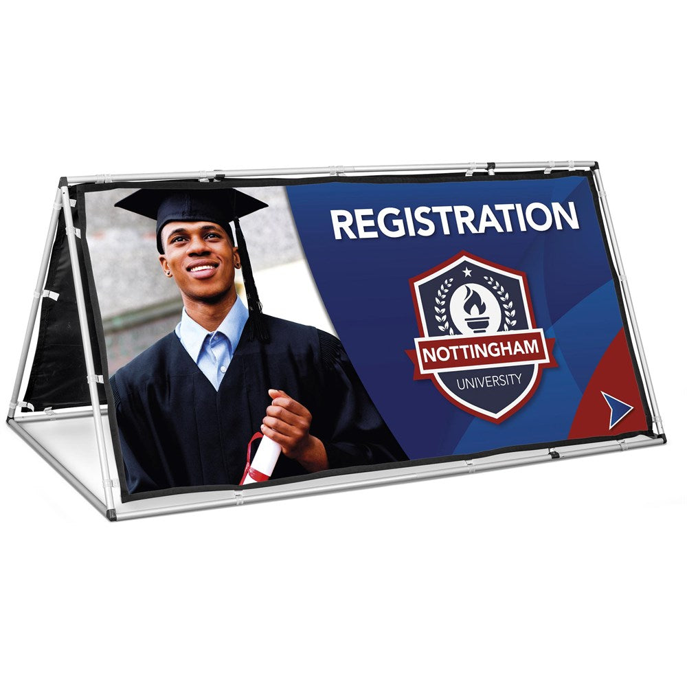 Fade Resistant A-Frame with Fabric Print 2m x 1m custom branded with your logo by Print Fast Express