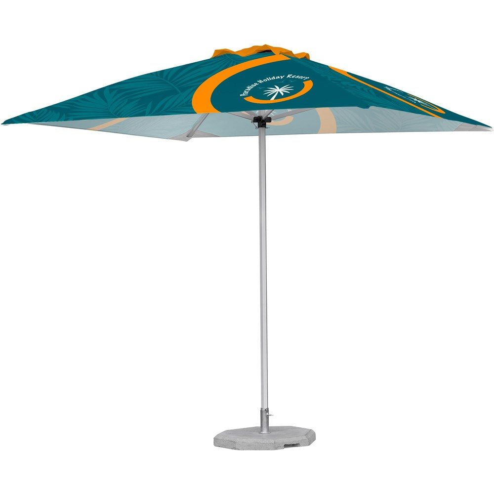 Fade Resistant Parasol Single Hexagonal Pole 2m x 2m custom branded with your logo by Print Fast Express