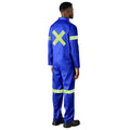Safety Polycotton Boiler Suit - Reflective Arms Legs & Back - Yellow Tape custom branded with your logo by Print Fast Express