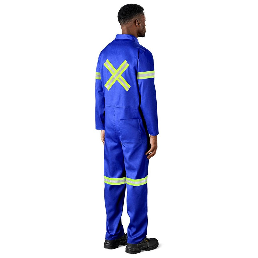 Safety Polycotton Boiler Suit - Reflective Arms Legs & Back - Yellow Tape custom branded with your logo by Print Fast Express