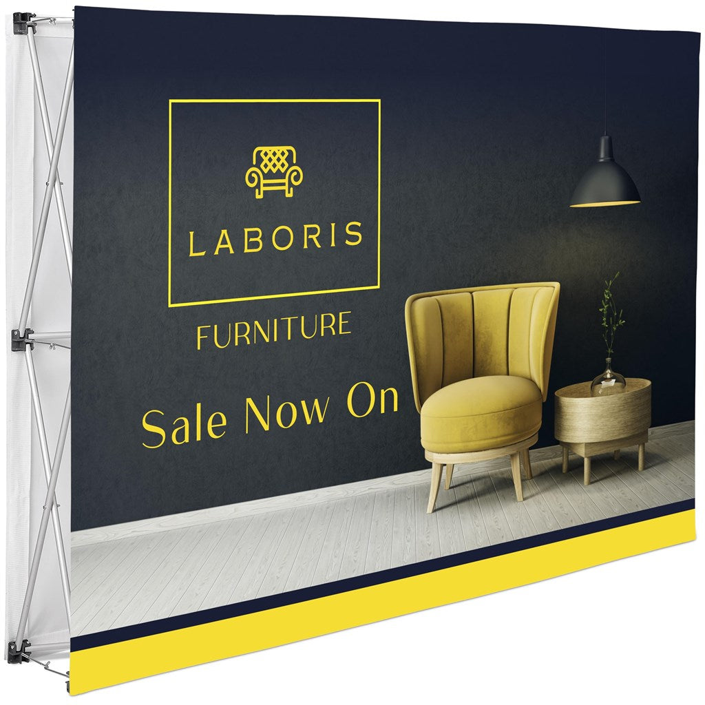 Legend Double-Sided Straight Banner Wall 1.52m x 2.25m custom branded with your logo by Print Fast Express