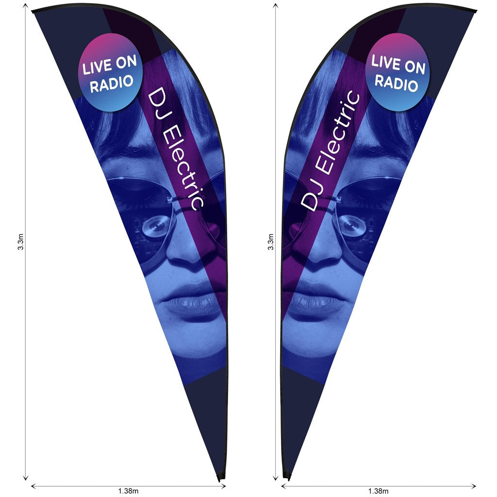 Legend 3m Sublimated Sharkfin Double-Sided Flying Banner Skin (Excludes Hardware) - Print Fast Express