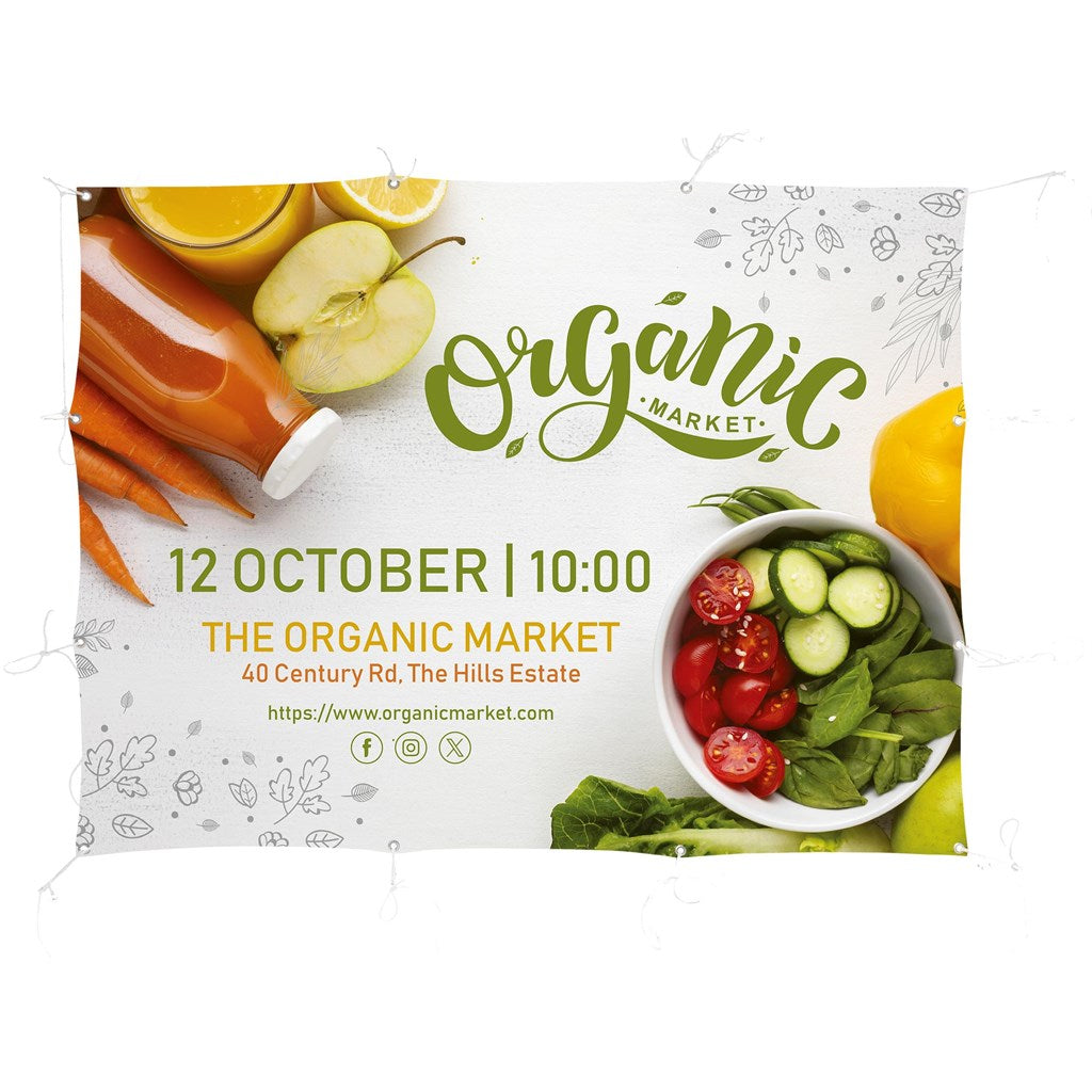 Sublimated Display Fabric Banner 2m x 1.5m custom branded with your logo by Print Fast Express