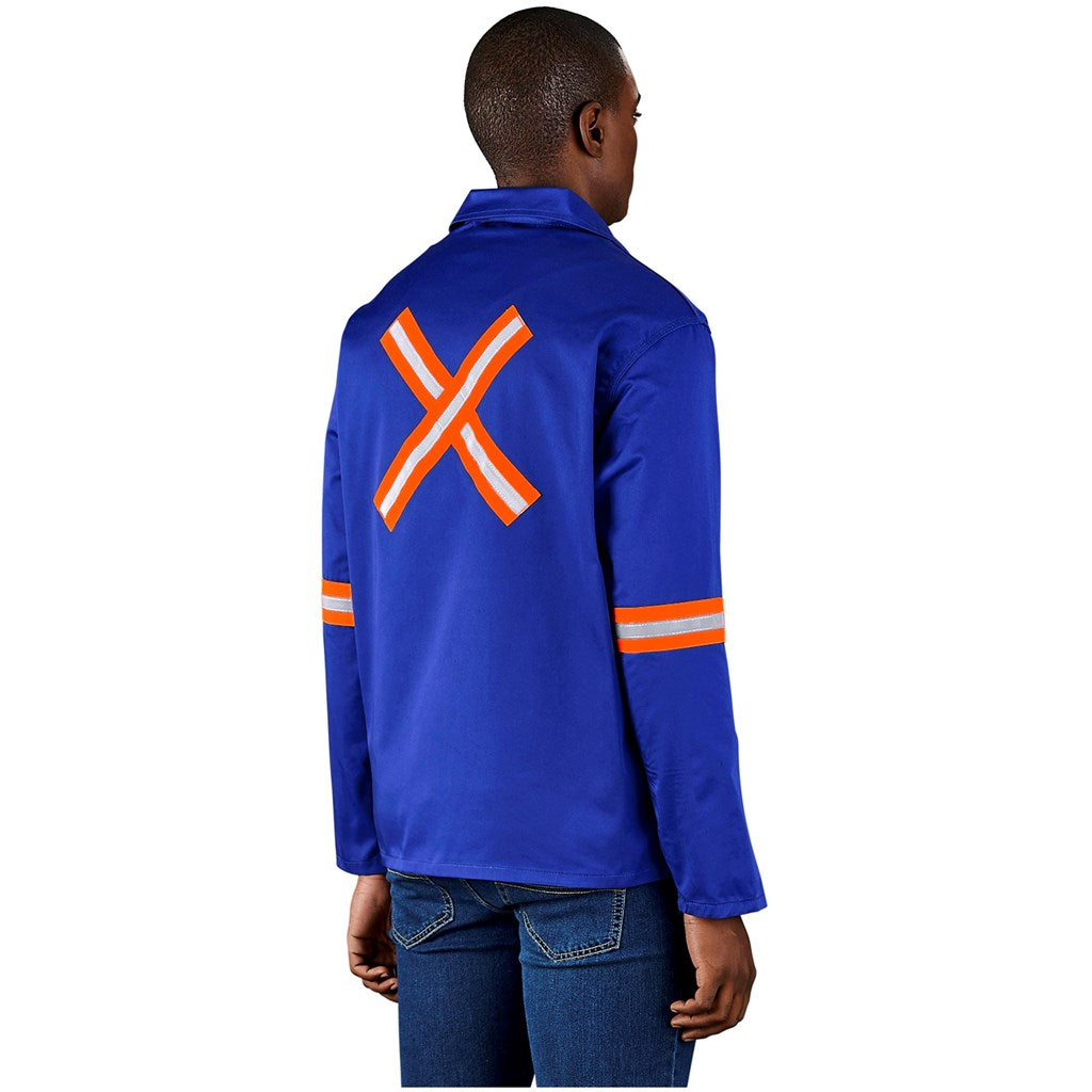 Site Premium Polycotton Jacket - Reflective Arms & Back - Orange Tape custom branded with your logo by Print Fast Express