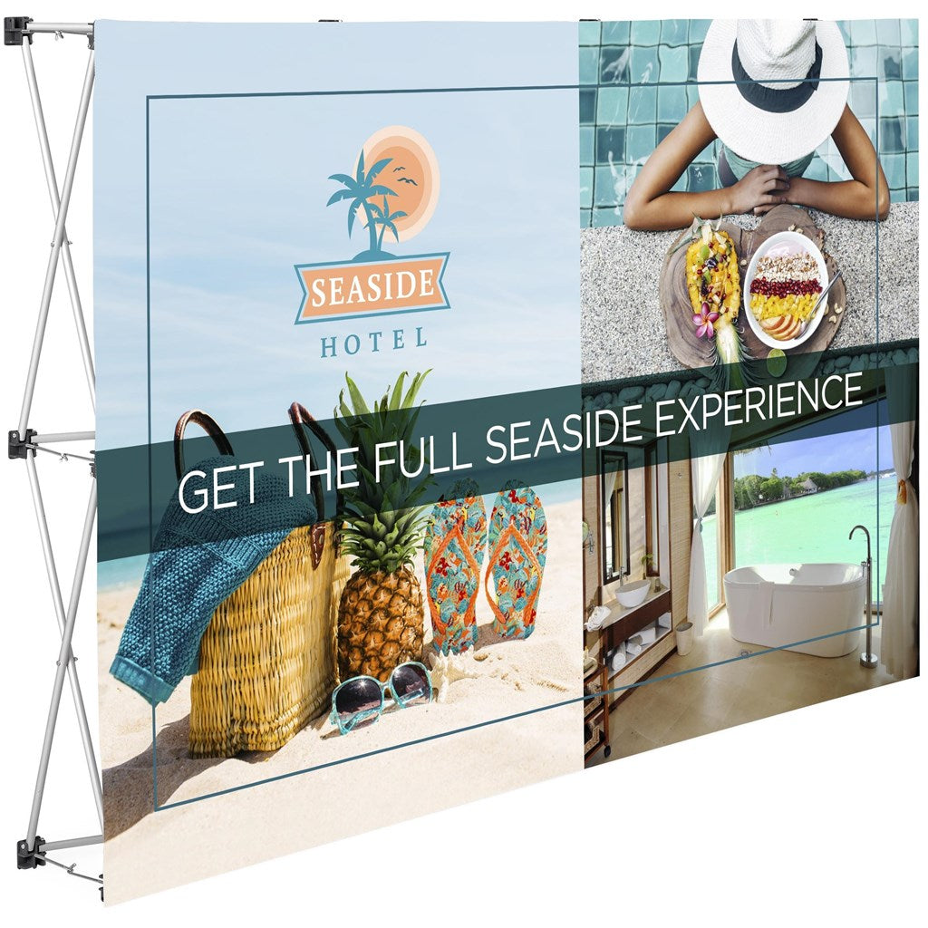 Legend Straight Banner Wall 1.52m x 2.25m custom branded with your logo by Print Fast Express