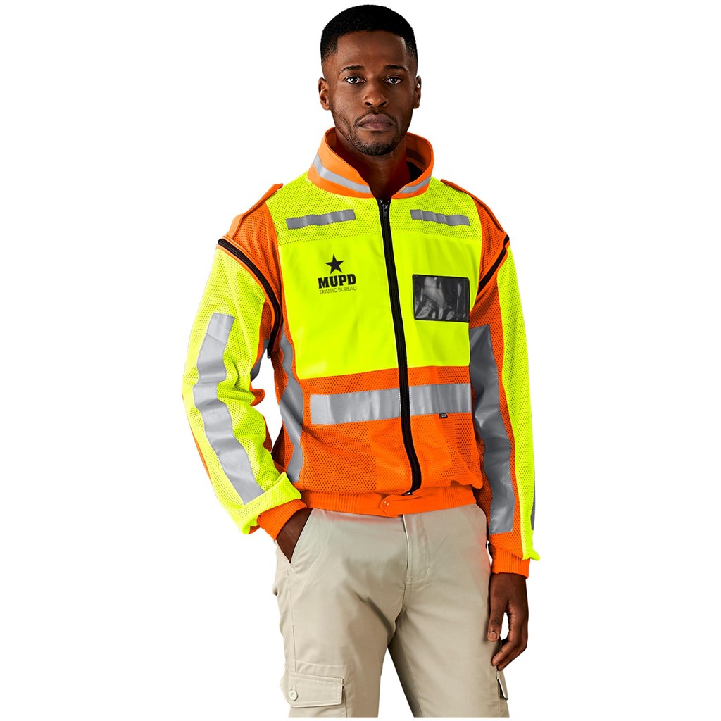 Metro Two-Tone Hi-Viz Reflective Zip-Off Jacket custom branded with your logo by Print Fast Express