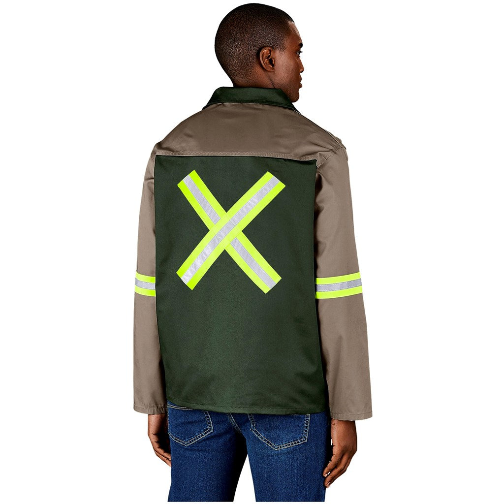 Site Premium Two-Tone Polycotton Jacket - Reflective Arms & Back - Yellow Tape - Print Fast Express