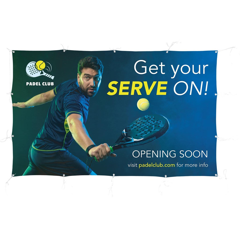 Sublimated Display Fabric Banner 2.45m x 1.5m custom branded with your logo by Print Fast Express