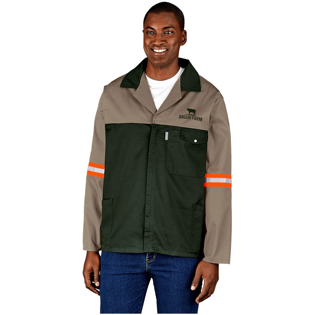 Site Premium Two-Tone Polycotton Jacket - Reflective Arms - Orange Tape custom branded with your logo by Print Fast Express