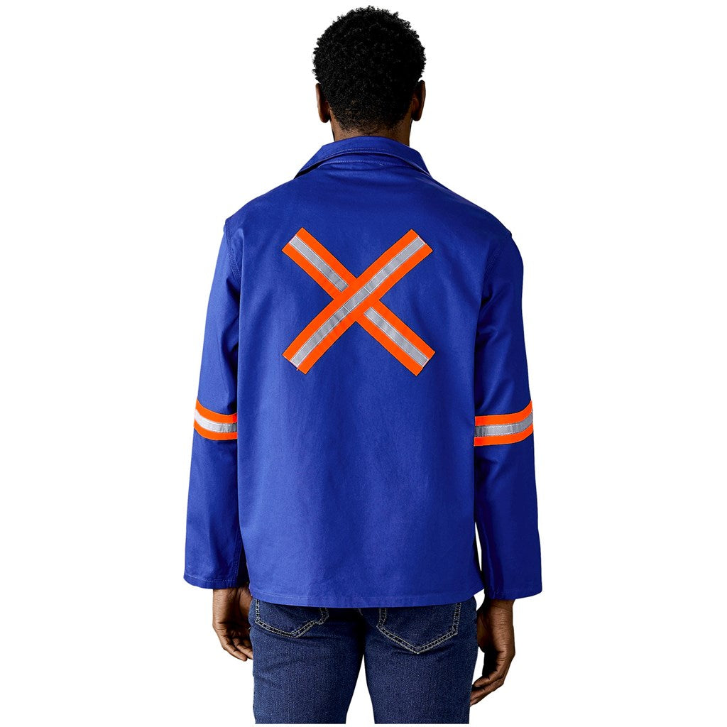 Artisan Premium 100% Cotton Jacket - Reflective Arms & Back - Orange Tape custom branded with your logo by Print Fast Express