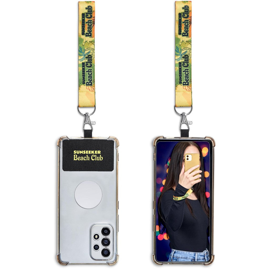Altitude Rambler Single-Sided Sublimated Satin Wrist Phone Strap custom branded with your logo by Print Fast Express