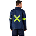 Cast Premium 100% Cotton Denim Jacket - Reflective Arms & Back - Yellow Tape - Print Fast Express