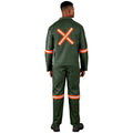 Acid Resistant Polycotton Conti Suit - Reflective Arm, Legs & Back - Orange Tape - Print Fast Express