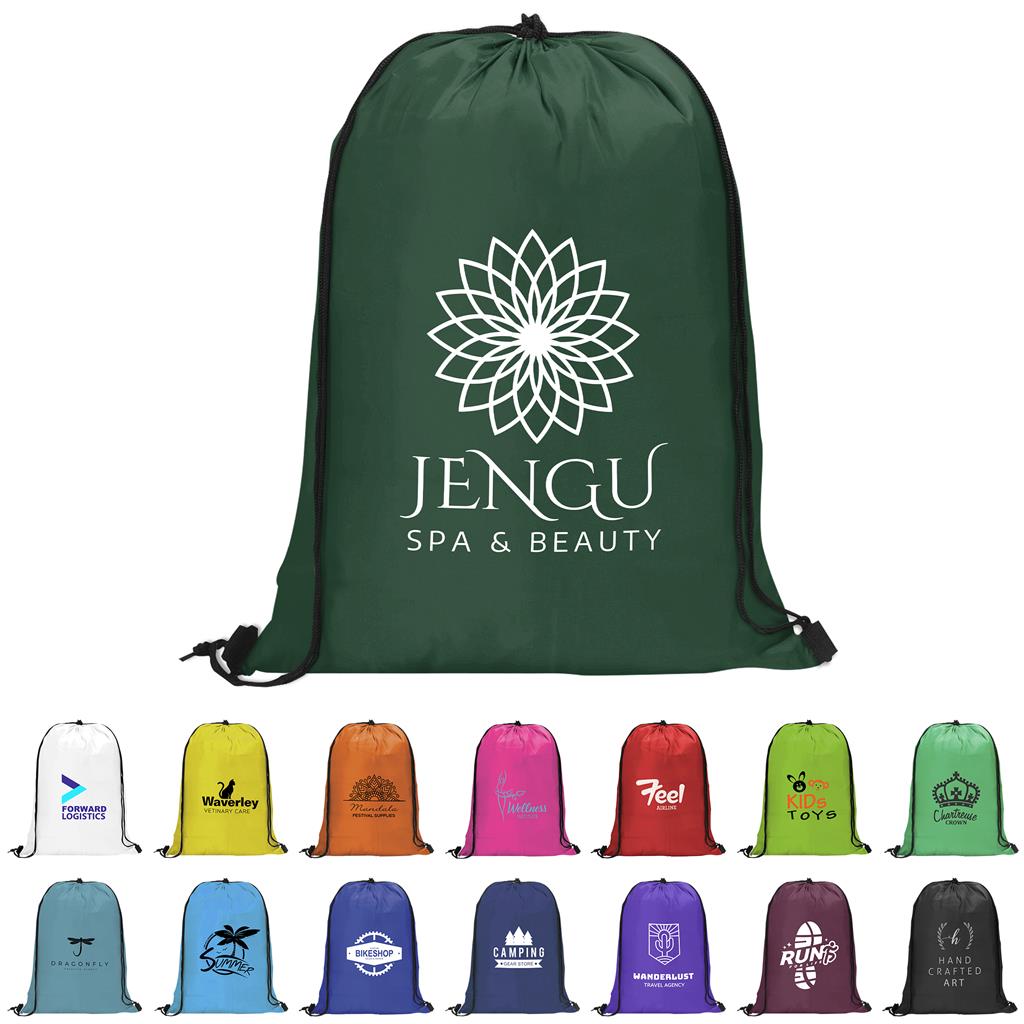 Altitude Daily 190T Drawstring Bag custom branded with your logo by Print Fast Express