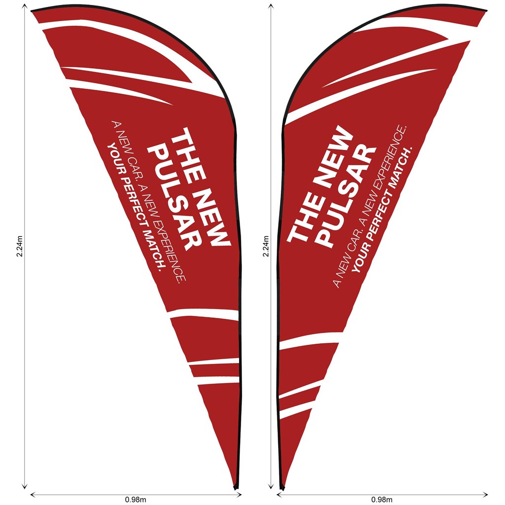Legend 2m Sublimated Sharkfin Double-Sided Flying Banner Skin (Excludes Hardware) - Print Fast Express