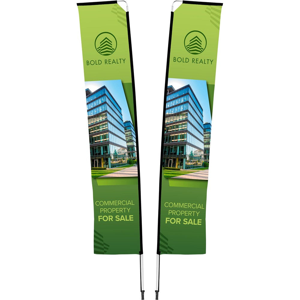 Legend 4M Sublimated Telescopic Double-Sided Flying Banner - 1 complete unit - Print Fast Express