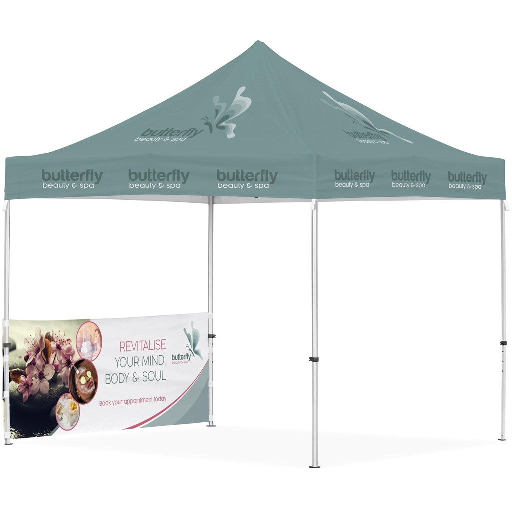 Ovation Sublimated Gazebo 3m X 3m - 1 Half-Wall Skin custom branded with your logo by Print Fast Express