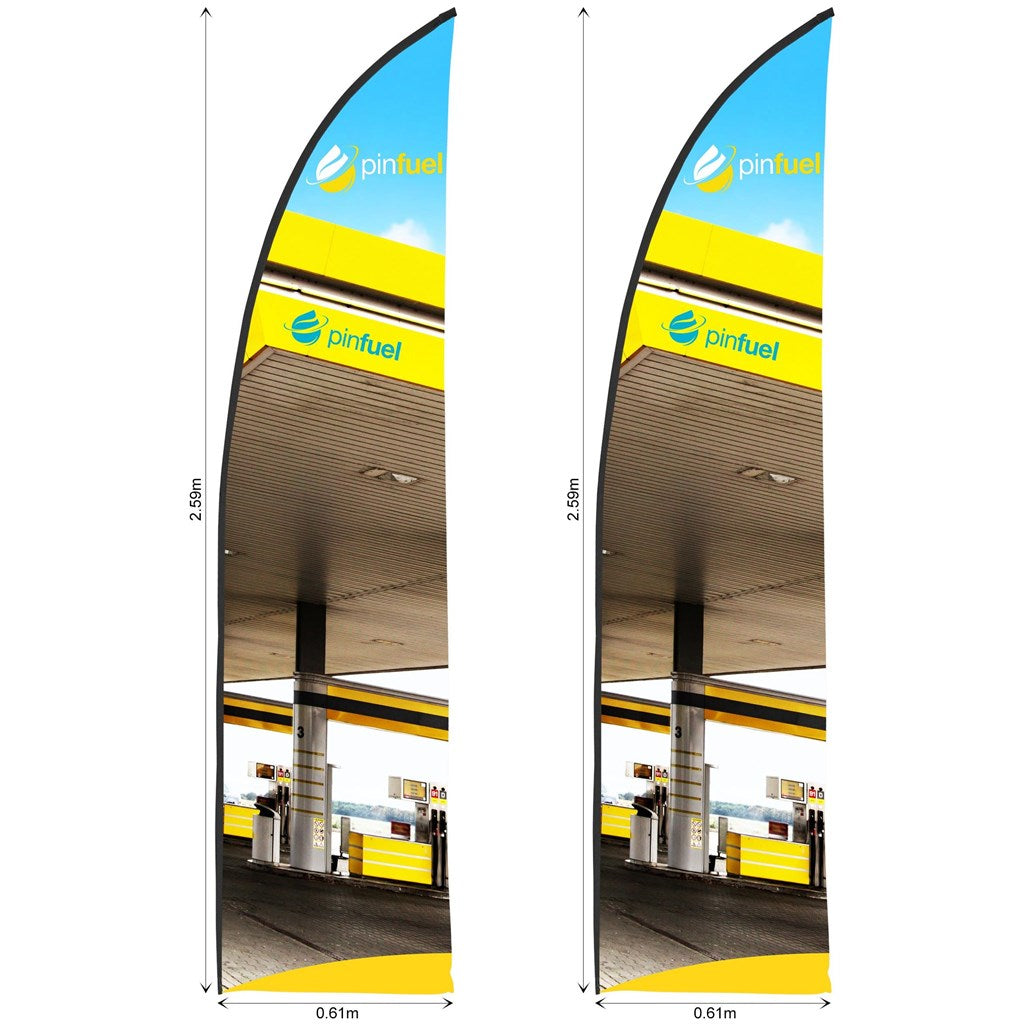 Legend 2m Sublimated Arcfin Flying Banner Skin - Set Of 2 (Excludes Hardware) - Print Fast Express