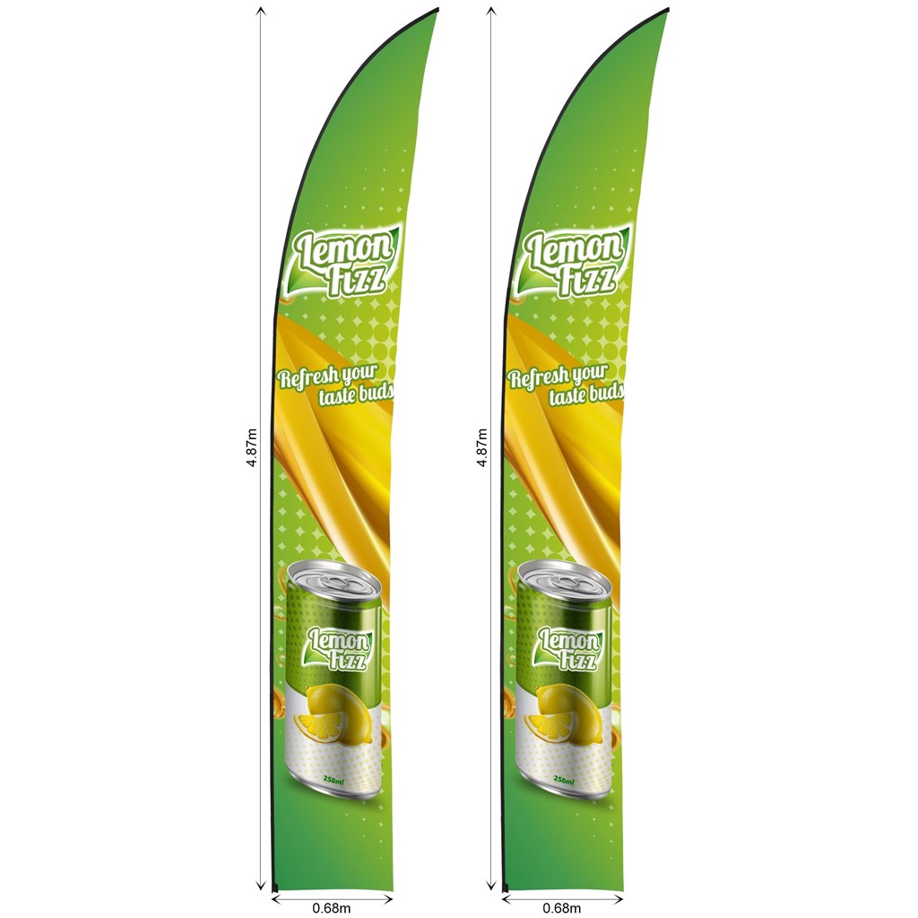 Legend 4m Sublimated Arcfin Flying Banner Skin - Set Of 2 (Excludes Hardware) - Print Fast Express