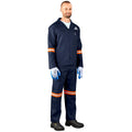 Technician 100% Cotton Conti Suit - Reflective Arms & Legs - Orange Tape custom branded with your logo by Print Fast Express