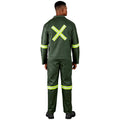 Acid Resistant Polycotton Conti Suit - Reflective Arm, Legs & Back - Yellow Tape - Print Fast Express