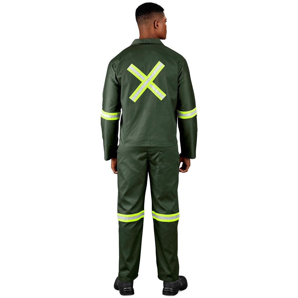 Acid Resistant Polycotton Conti Suit - Reflective Arm, Legs & Back - Yellow Tape - Print Fast Express