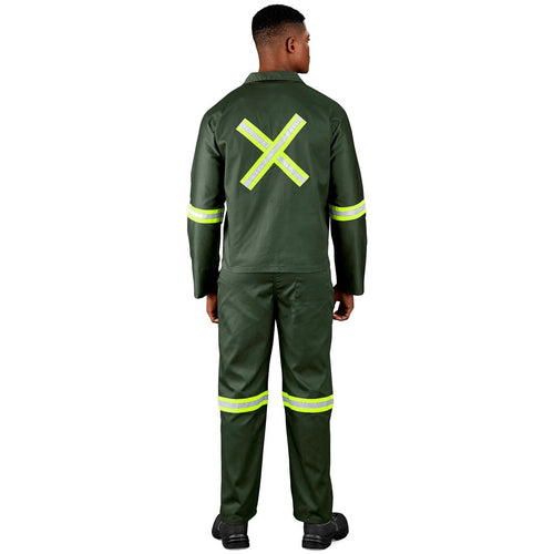 Acid Resistant Polycotton Conti Suit - Reflective Arm, Legs & Back - Yellow Tape - Print Fast Express
